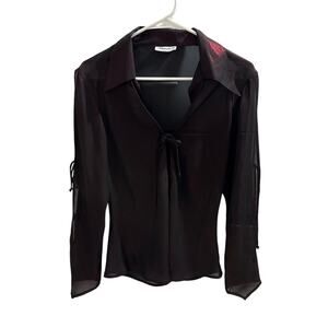 Vintage Mandee Womens Medium Red Shimmer Gothic Edgy Blouse Witchy Party